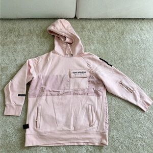Pink Hooded Sweatshirt with Pockets